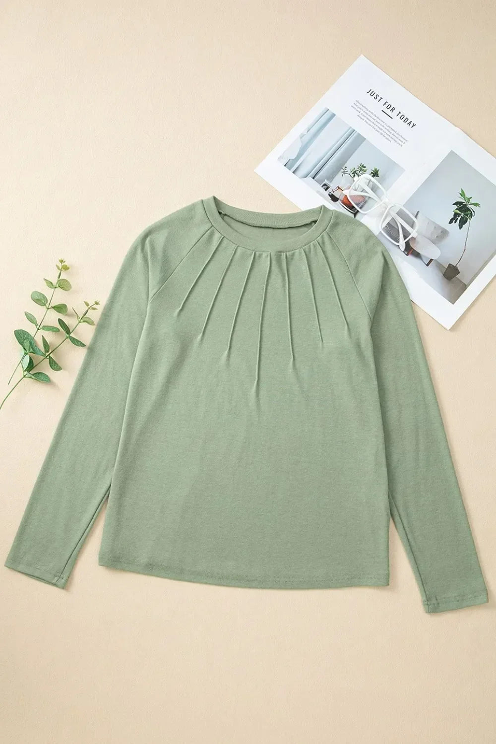 Texture Round Neck Long Sleeve T-Shirt - Southern Shores Clothing