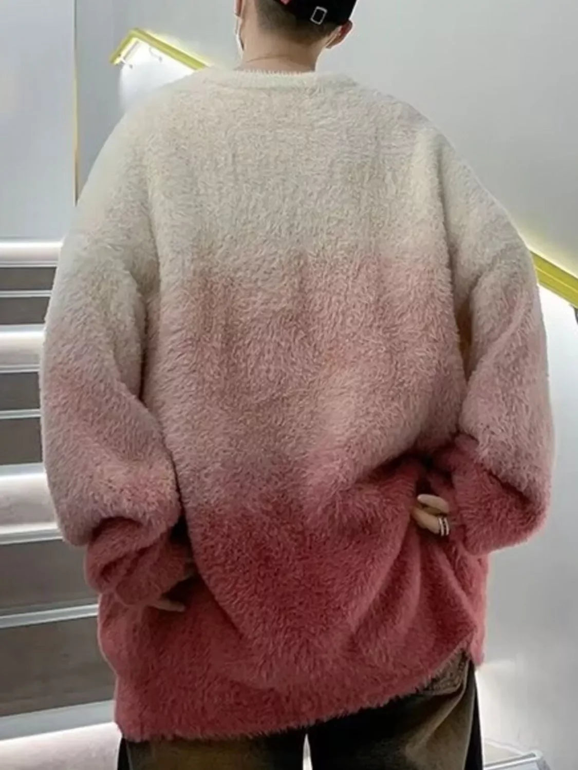 Oversized Gradient Fuzzy Knit Pullover Sweater - Southern Shores Clothing