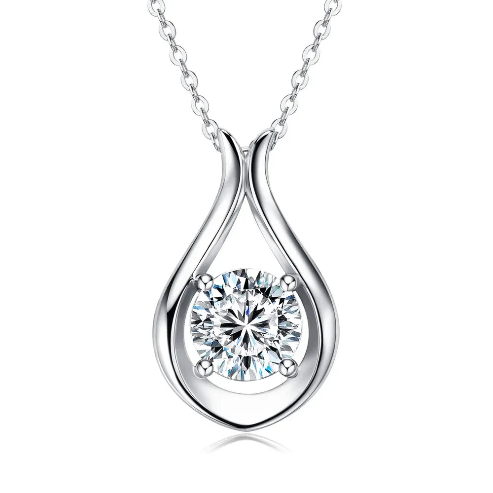2 Carat Moissanite Gold Plated Sterling Silver Necklace - Southern Shores Clothing