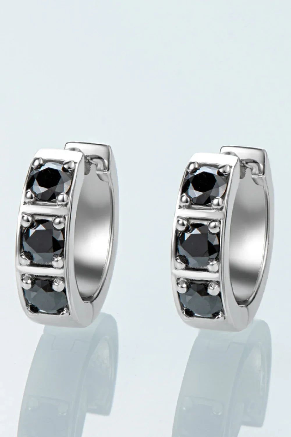 Minimalist Inlaid Moissanite Huggie Earrings - Southern Shores Clothing