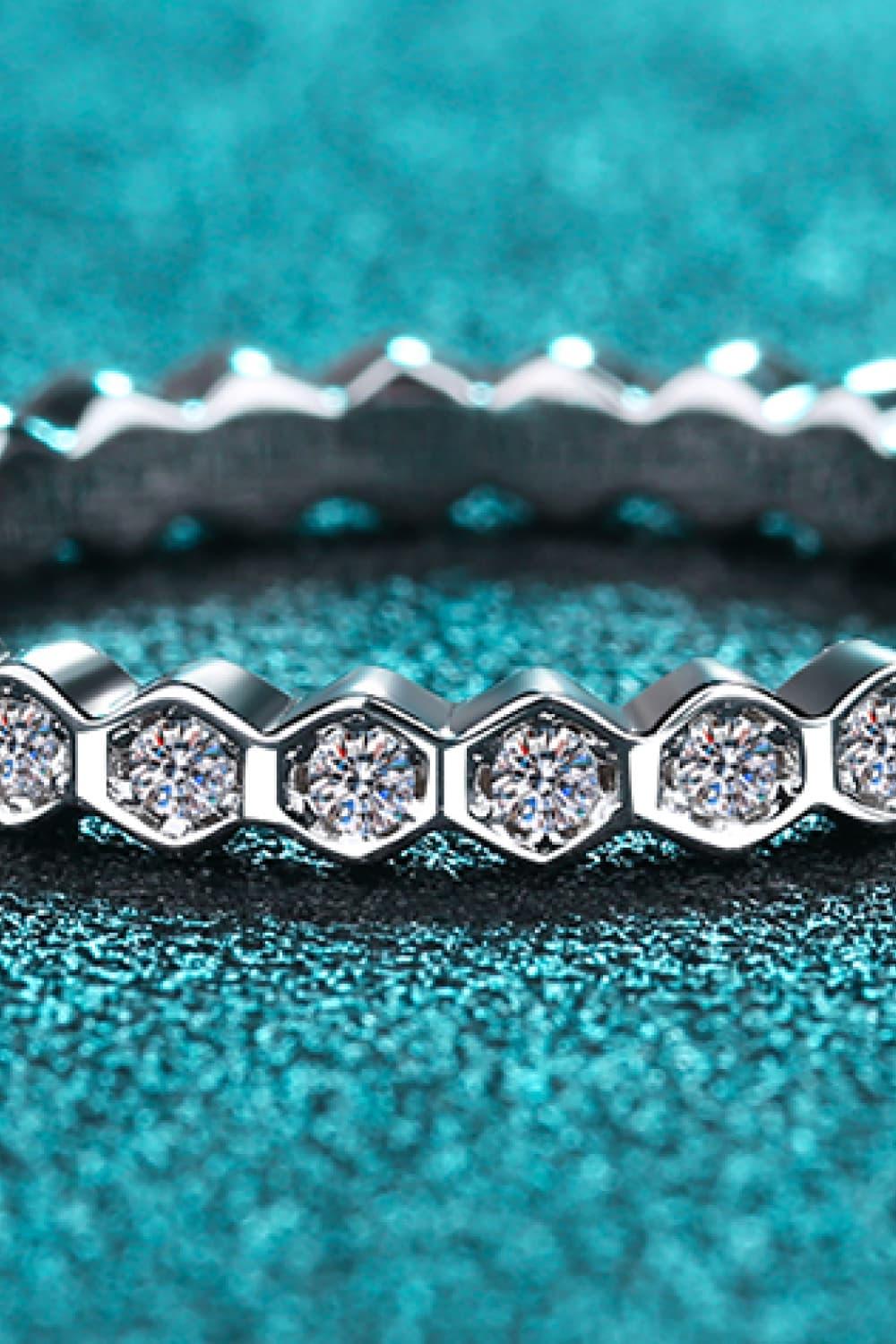 Minimalist Moissanite Sterling Silver Eternity Ring - Southern Shores Clothing