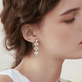Sterling Silver Moissanite Leaf Earrings - Southern Shores Clothing