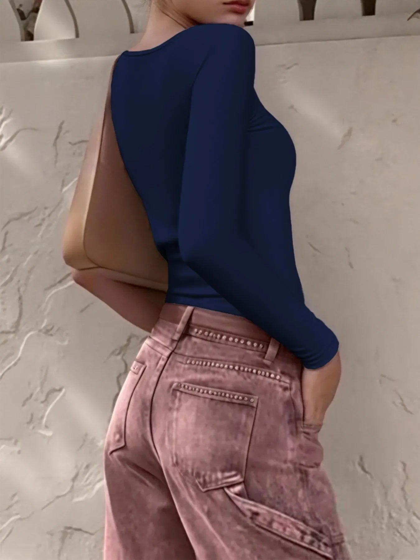 Long Sleeve Scoop Neck Fitted T-Shirt - Southern Shores Clothing