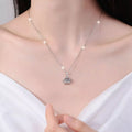 Sterling Silver Zircon Crown Pendant Necklace Elegant Jewelry - Southern Shores Clothing