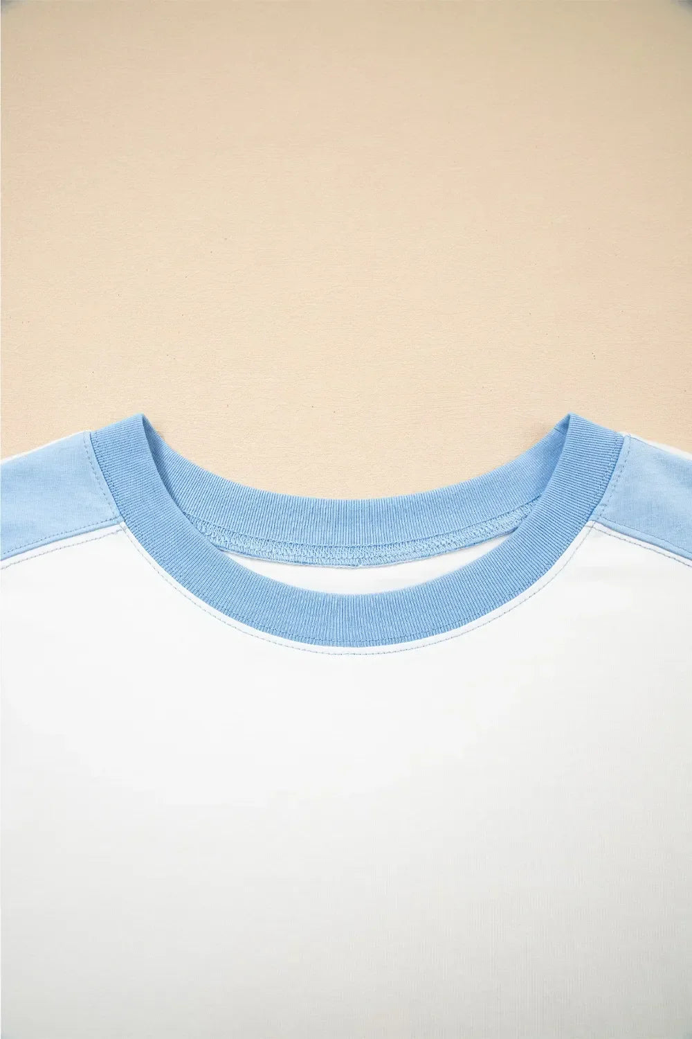 Block Exposed Seam Crew Neck T Shirt Casual - Southern Shores Clothing