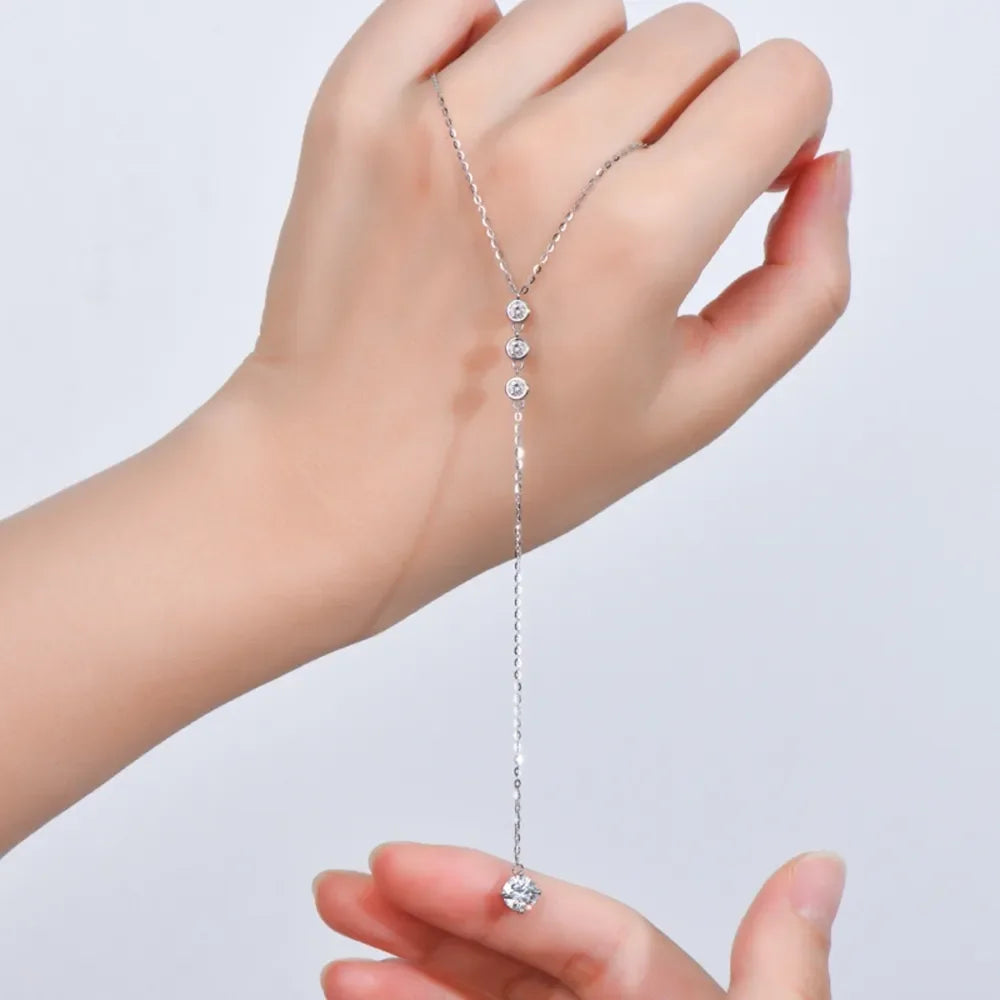 1.3 Ct Moissanite Drop Necklace 925 Sterling Silver - Southern Shores Clothing