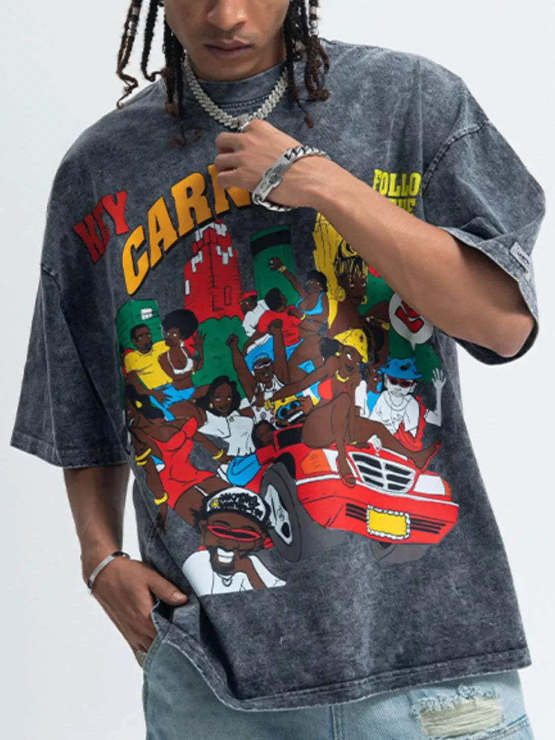 Oversized Graphic Round Neck T Shirt Casual Wear - Southern Shores Clothing