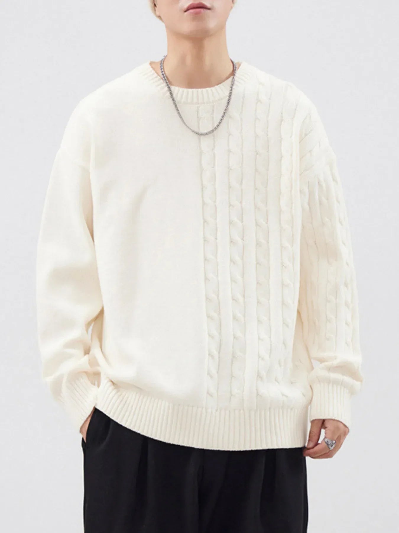 Plus Size Cable Knit Sweater With Relaxed Fit - Southern Shores Clothing