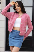 Lightweight Button Up Round Neck Cardigan Sweater - Southern Shores Clothing