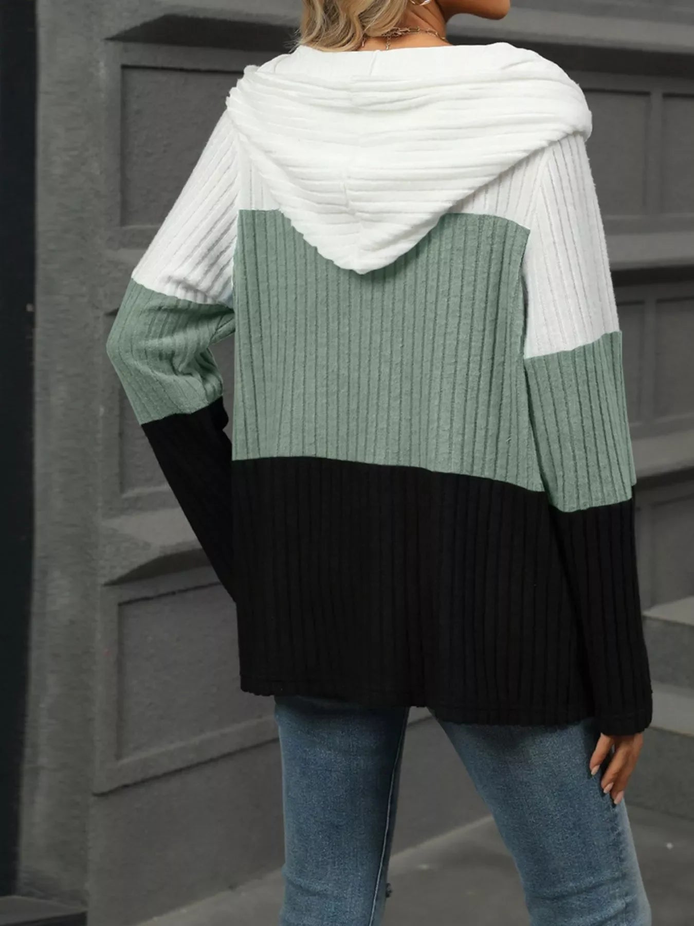 Color Block Half Zip Hooded Top - Southern Shores Clothing
