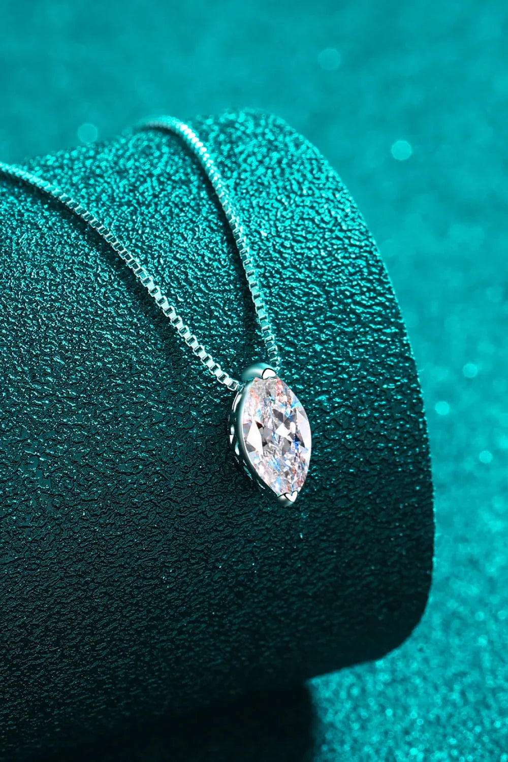 1 Carat Moissanite Necklace Rhodium Plated Sterling Silver - Southern Shores Clothing