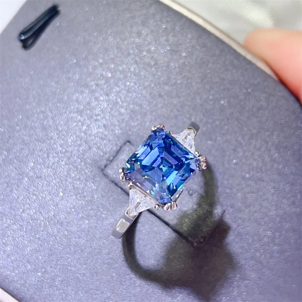 3 Carat Moissanite Sterling Silver Ring With Zircon Accents - Southern Shores Clothing