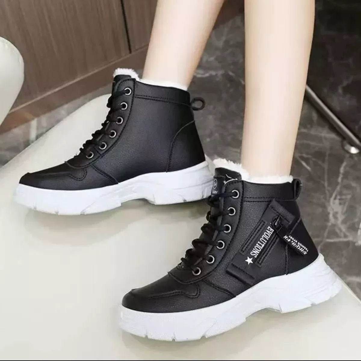 Lace Up Warm Ankle Boots For Cold Weather - Southern Shores Clothing