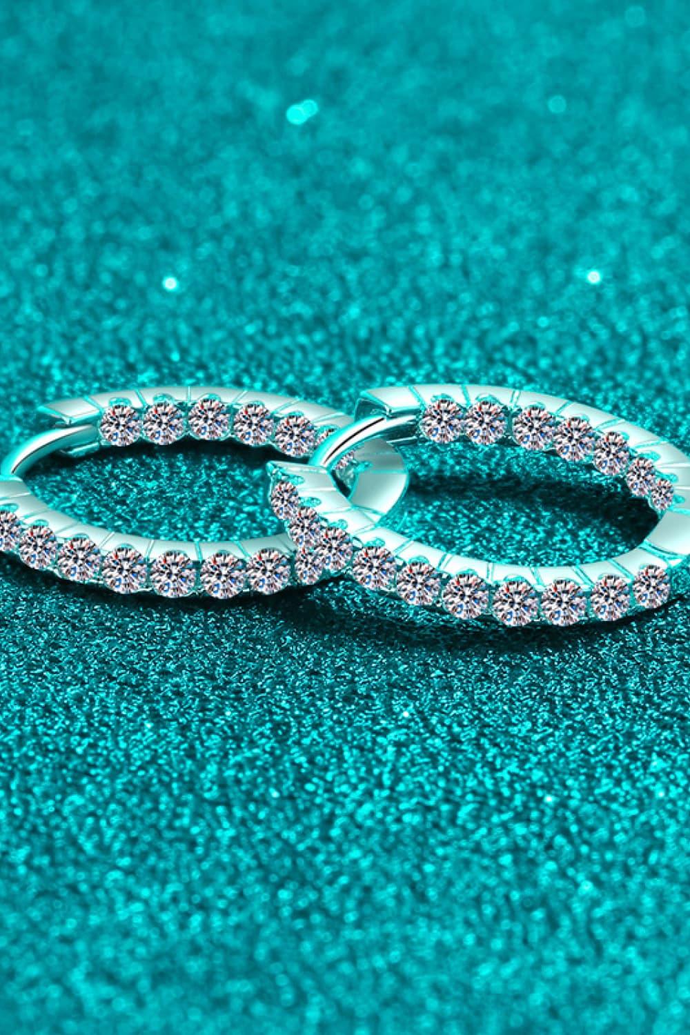 Minimalist Moissanite Sterling Silver Huggie Earrings - Southern Shores Clothing