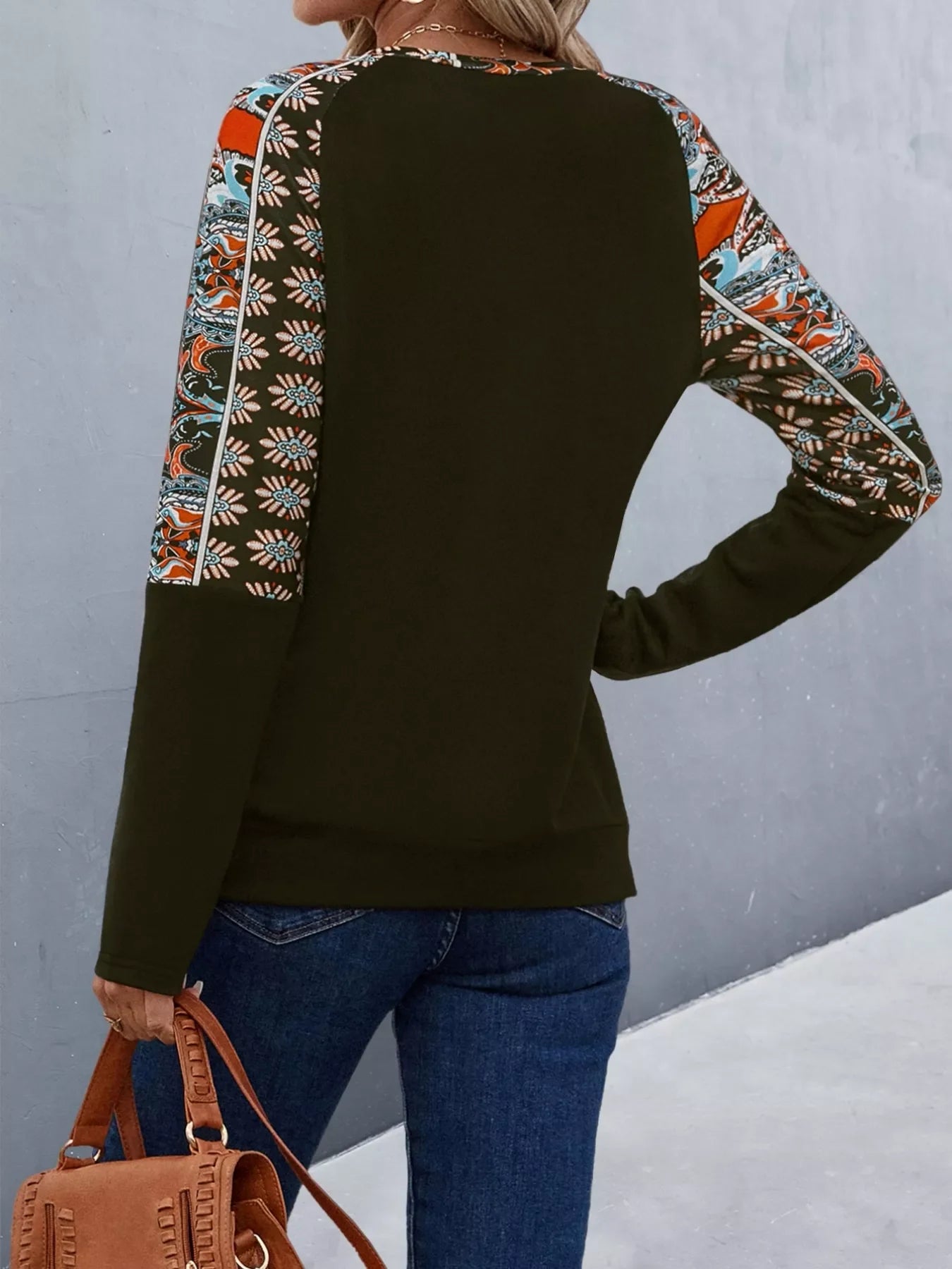 Printed Raglan Sleeve Round Neck T Shirt For Casual Wear - Southern Shores Clothing