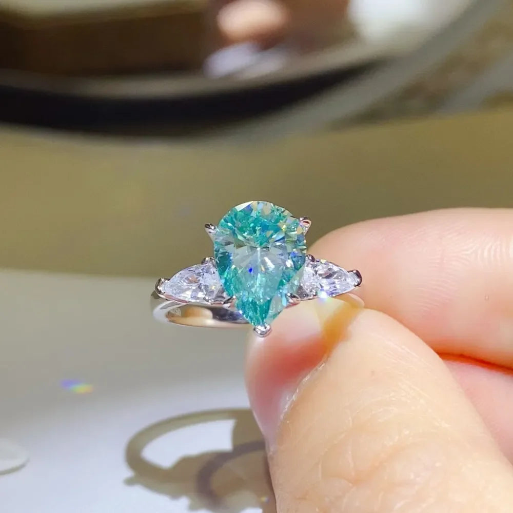2 Carat Platinum-Plated Sterling Silver Moissanite Ring - Southern Shores Clothing