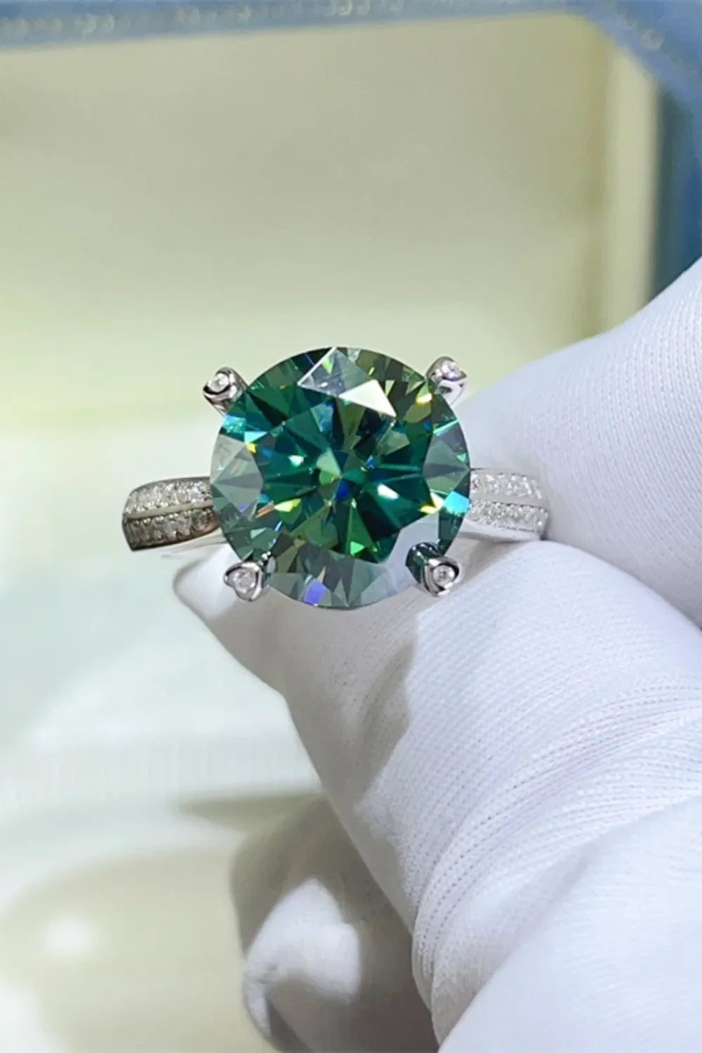 5 Carat Moissanite Platinum-Plated Silver Ring - Southern Shores Clothing