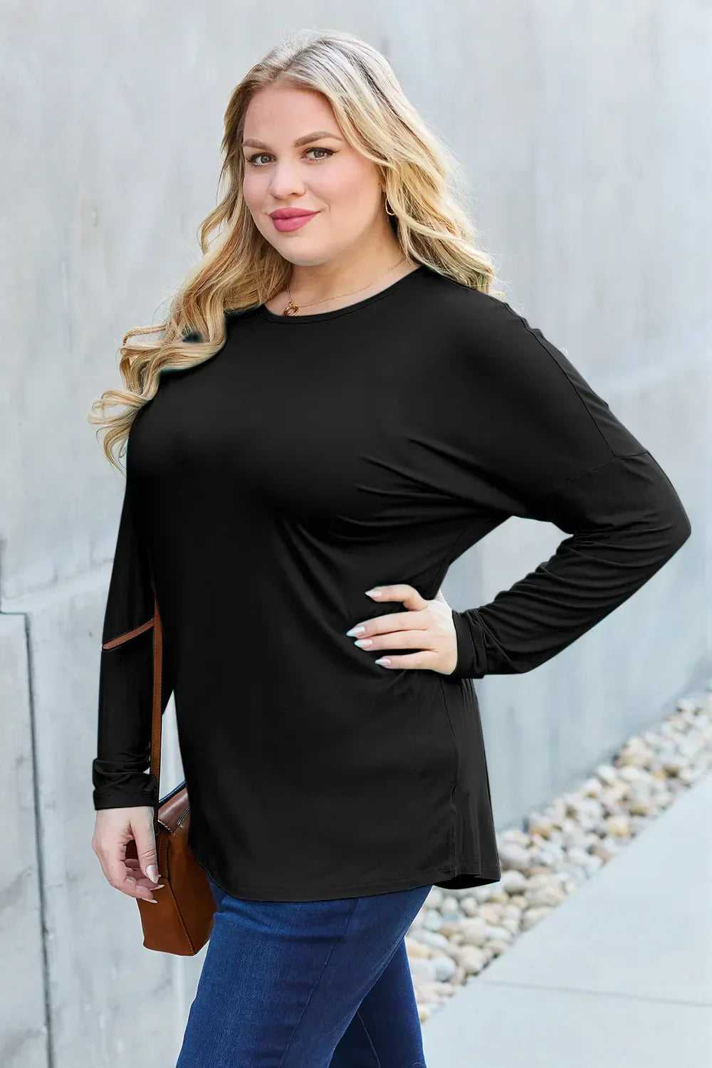 Round Neck T Shirt With Dropped Shoulder - Southern Shores Clothing