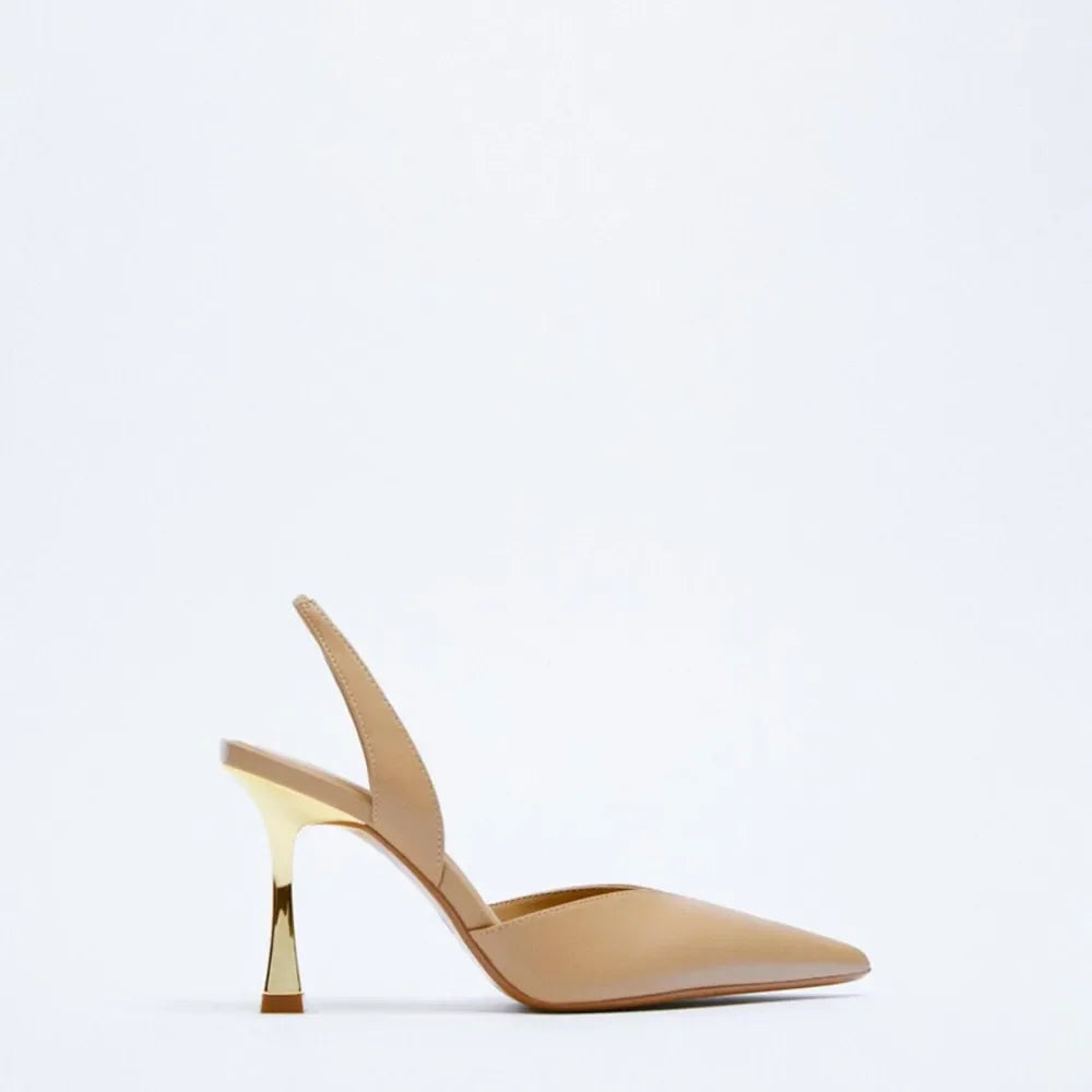 Leather Point Toe Stiletto Pumps High Heel - Southern Shores Clothing