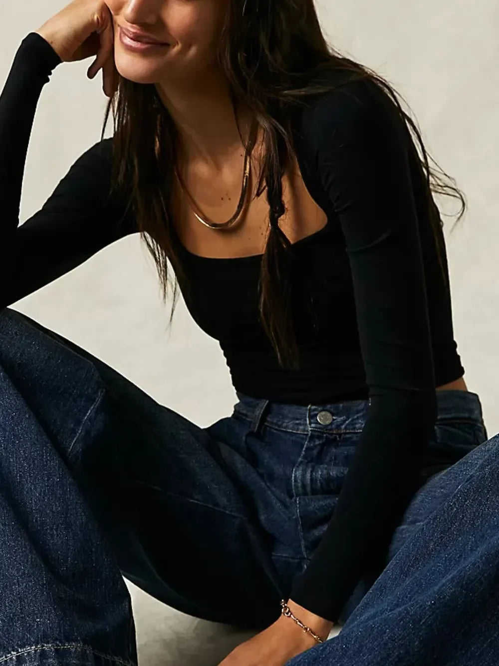 Square Neck Long Sleeve T-Shirt - Southern Shores Clothing