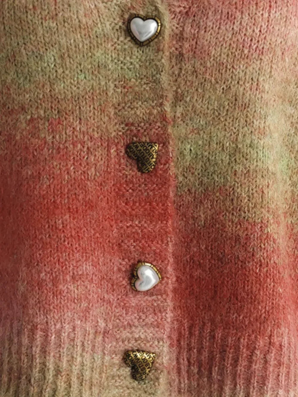 Heart Shape Button Front V-Neck Cardigan With Stretch - Southern Shores Clothing