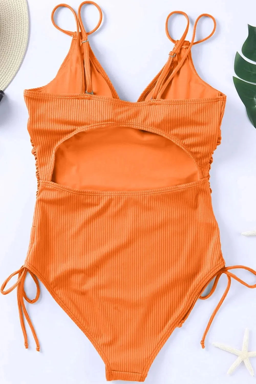 Padded Drawstring Plunge One Piece Swimsuit - Southern Shores Clothing