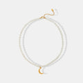 Freshwater Pearl Moon Pendant Necklace Titanium Steel Chain - Southern Shores Clothing