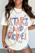 Stars And Stripes Patriotic Graphic Tee With Stretch - Southern Shores Clothing