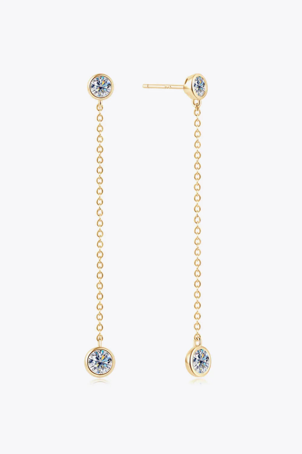 Lightweight Minimalist Moissanite Chain Earrings - Southern Shores Clothing