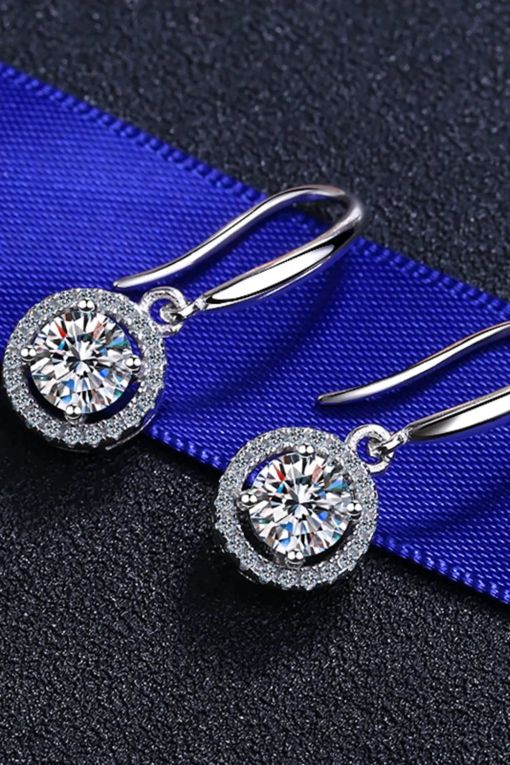 Moissanite Sterling Silver Drop Earrings - Southern Shores Clothing