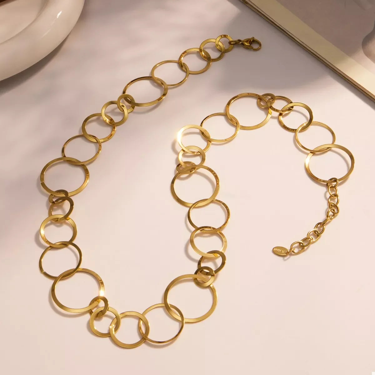 18K Gold-Plated Chain Link Statement Necklace - Southern Shores Clothing