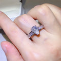3 Carat Moissanite Sterling Silver Ring Baguette Accents - Southern Shores Clothing