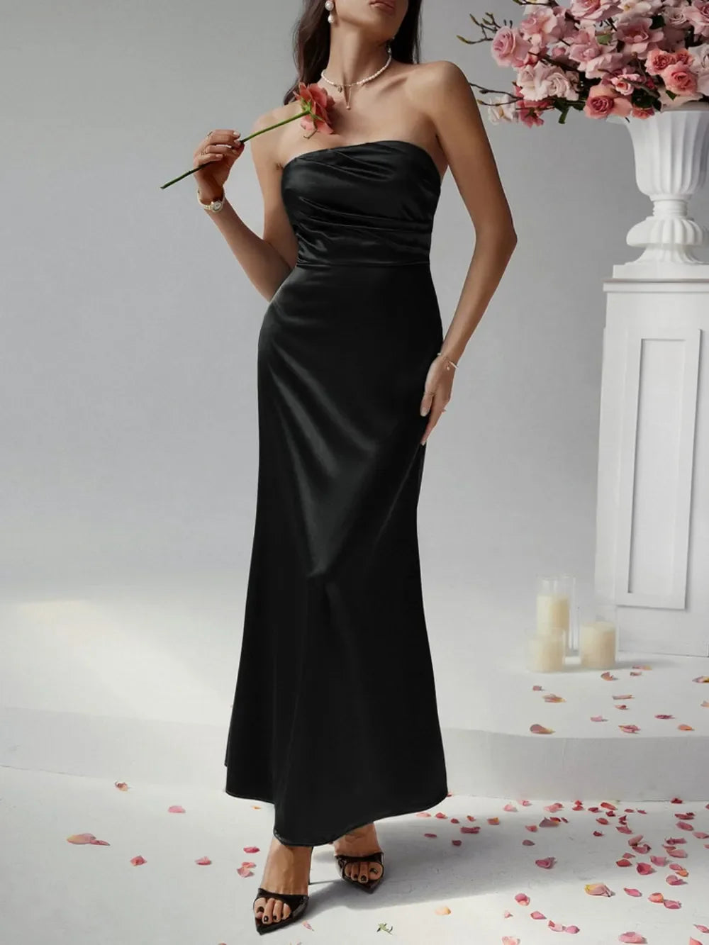 Ruched Tube Maxi Dress Coastal Everyday Style - Southern Shores Clothing