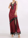 Slit Lace Detail Maxi Cami Dress Lightweight - Southern Shores Clothing