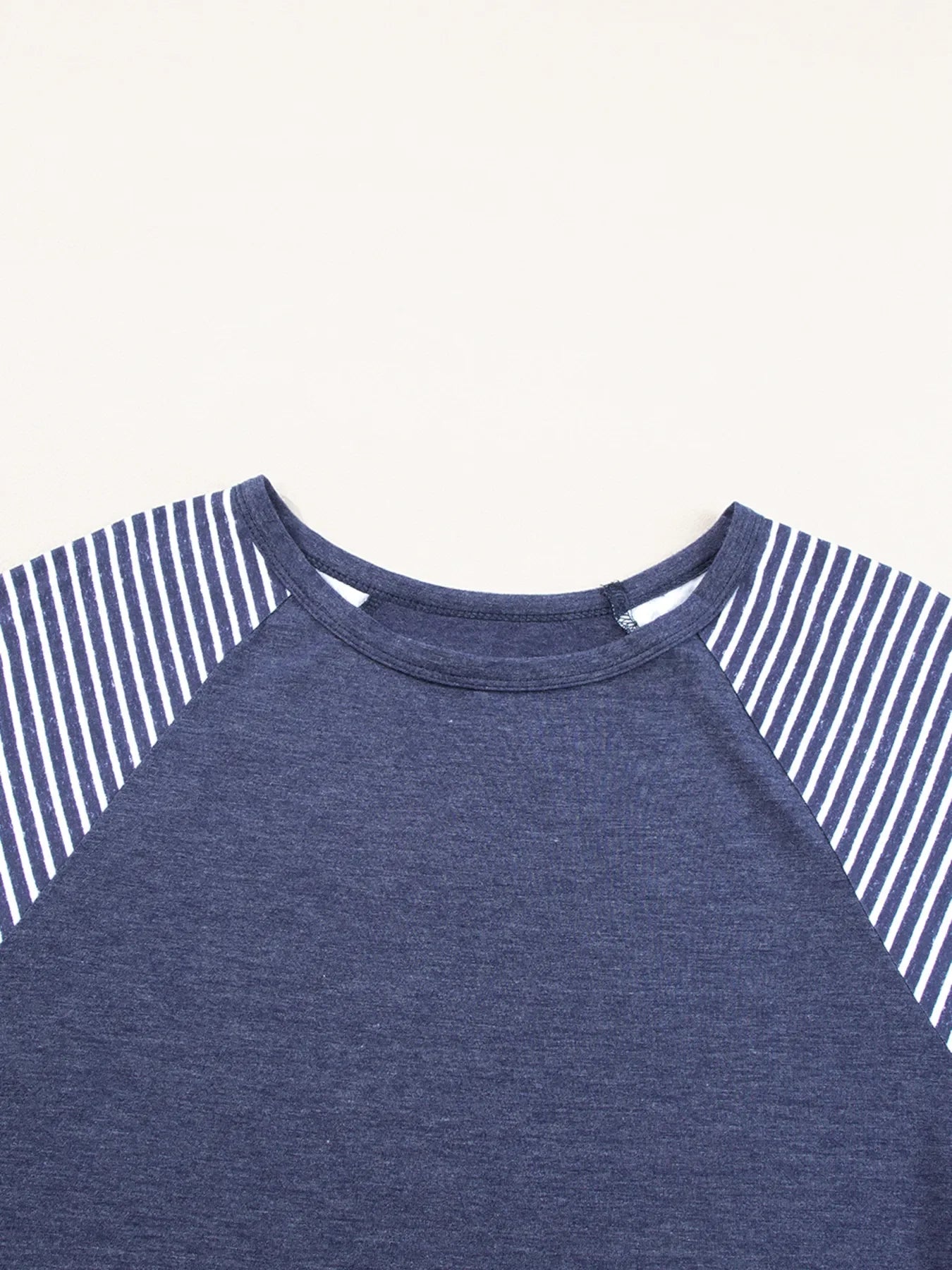 Contrast Print Striped Raglan Long Sleeve Loose Top - Southern Shores Clothing