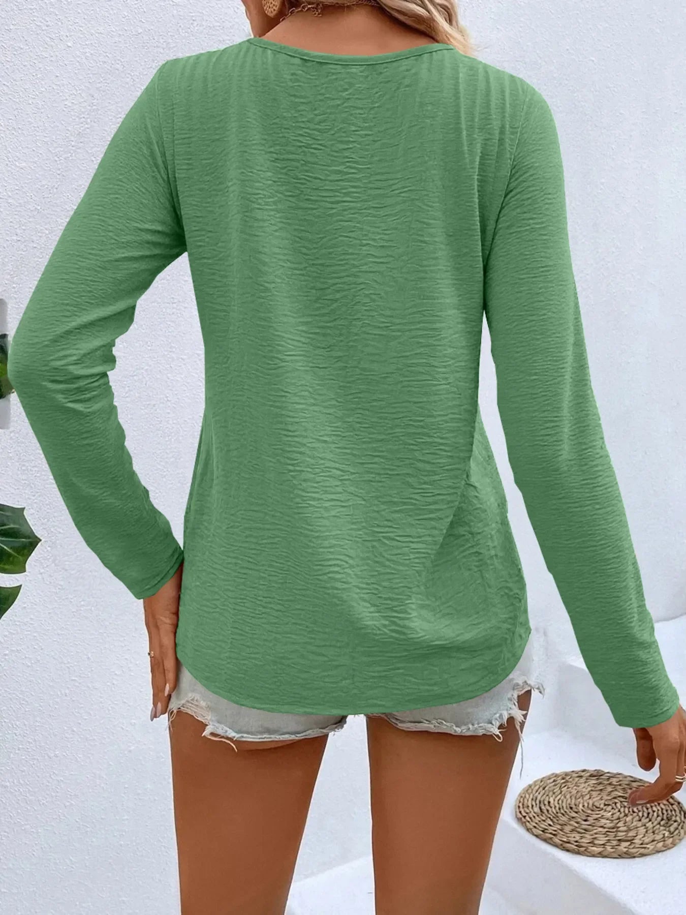 Plus Size V Neck Long Sleeve T Shirt Everyday Comfort - Southern Shores Clothing
