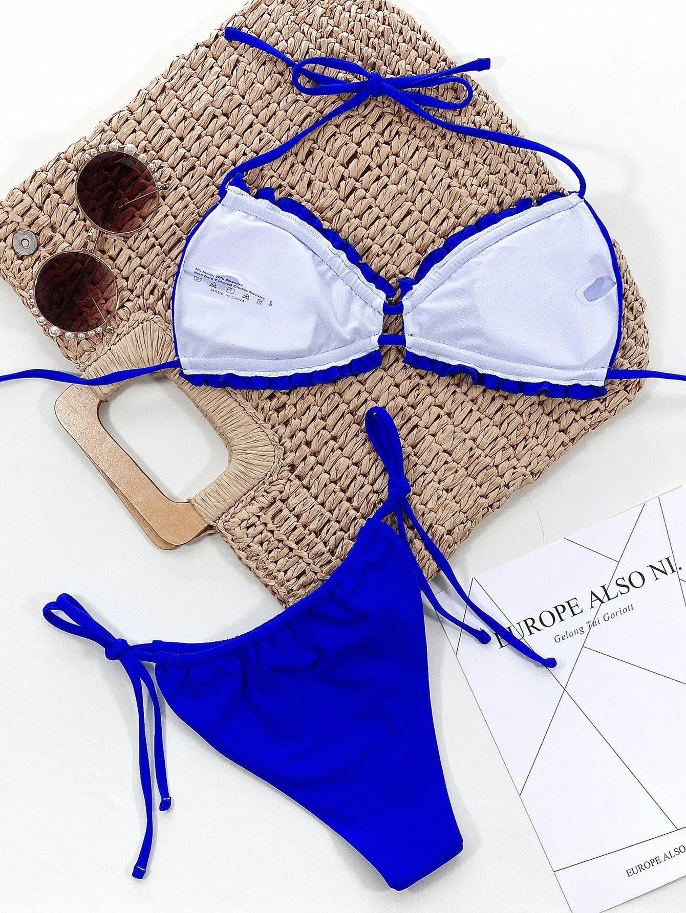 Frill Halter Neck Leopard Print Bikini Set - Southern Shores Clothing