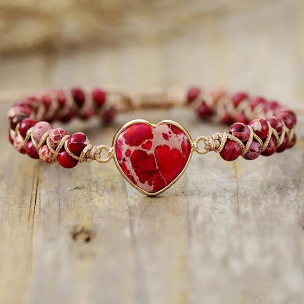 Heart Shaped Turquoise Stone Bracelet With Copper Bezel - Southern Shores Clothing