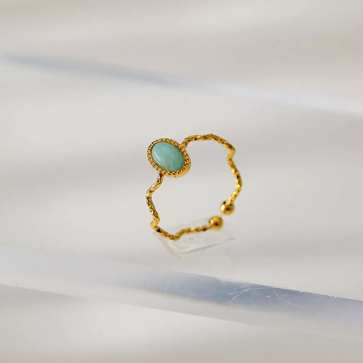 Coastal Wave Open Ring With 18K Gold Plating - Southern Shores Clothing