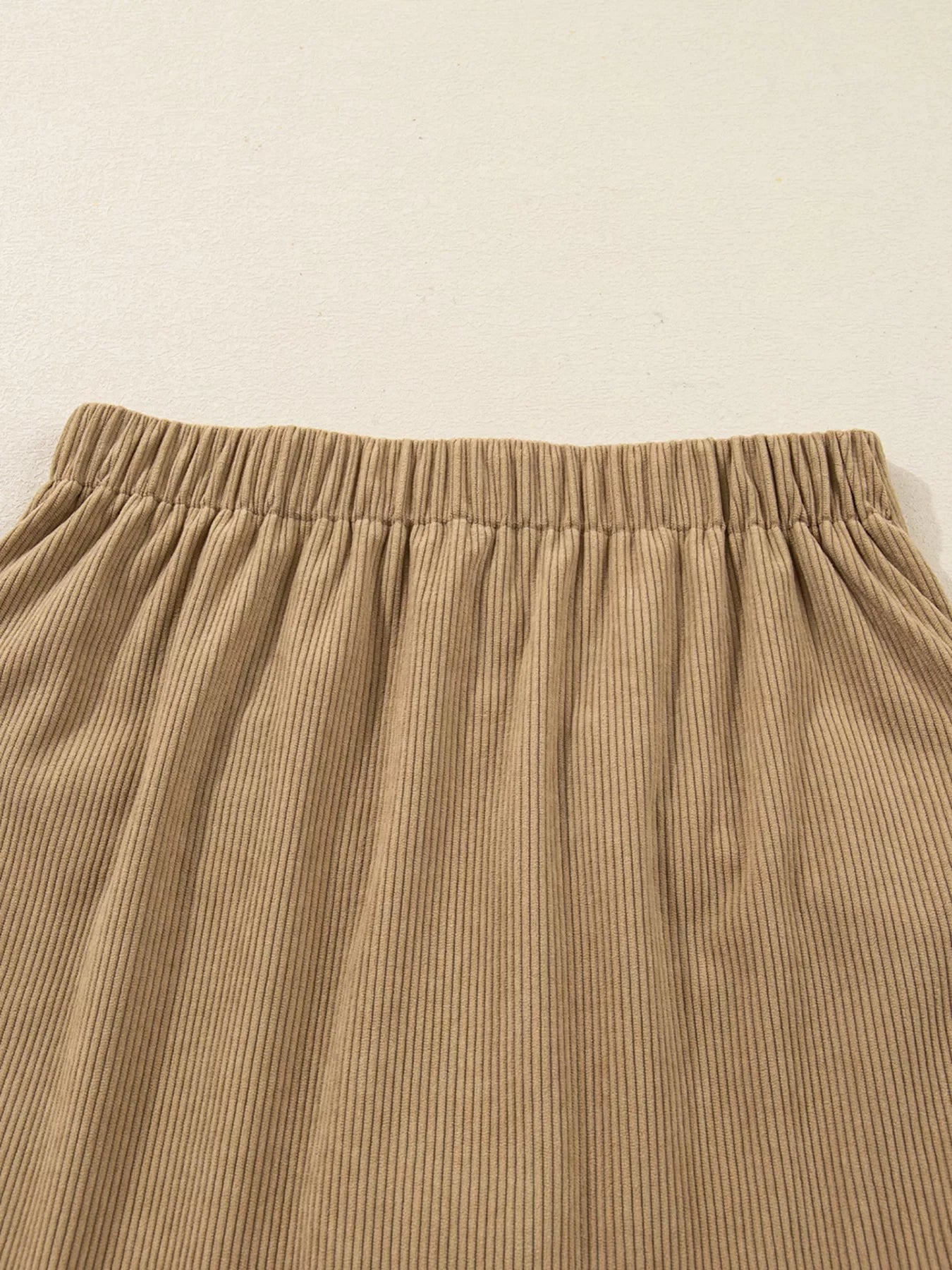 Corduroy Buttoned Front Mini Skirt Casual Daywear - Southern Shores Clothing