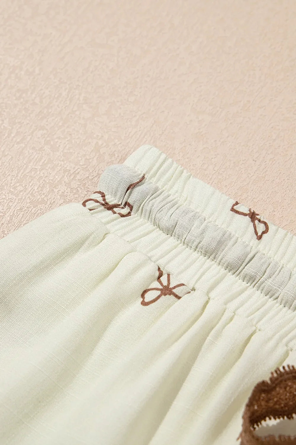 Relaxed Bow Print Lace Drawstring Casual Shorts Lightweight - Southern Shores Clothing