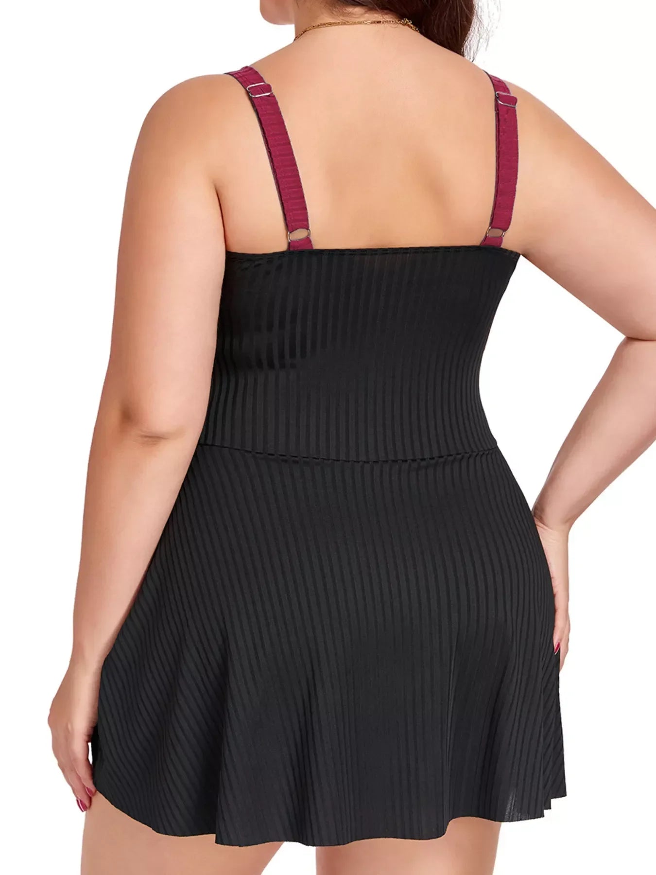 Plus Ruched One Piece Swim Dress With Removable Padding - Southern Shores Clothing