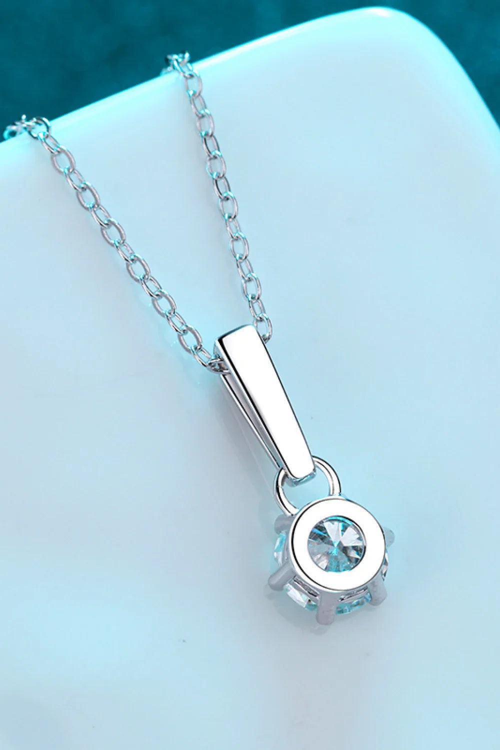 Minimalist 1 Carat Moissanite Sterling Silver Necklace - Southern Shores Clothing