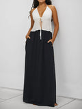 High Waist Maxi Skirt With Pockets All Day Comfort - Southern Shores Clothing
