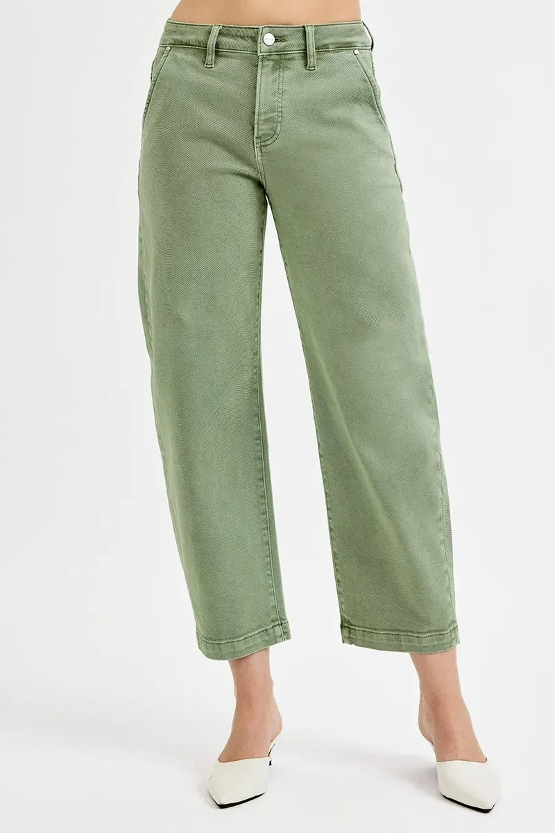 High Rise Tummy Control Crop Jeans Plus Size Denim - Southern Shores Clothing