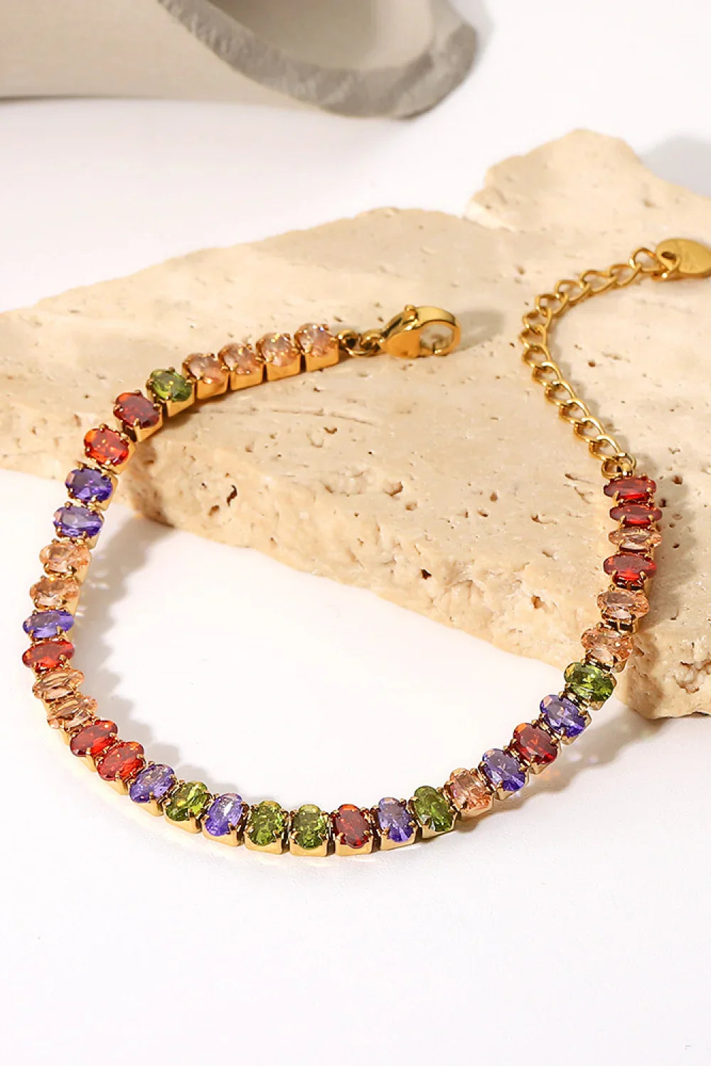 18K Gold Plated Zircon Bracelet Stainless Steel Core - Southern Shores Clothing