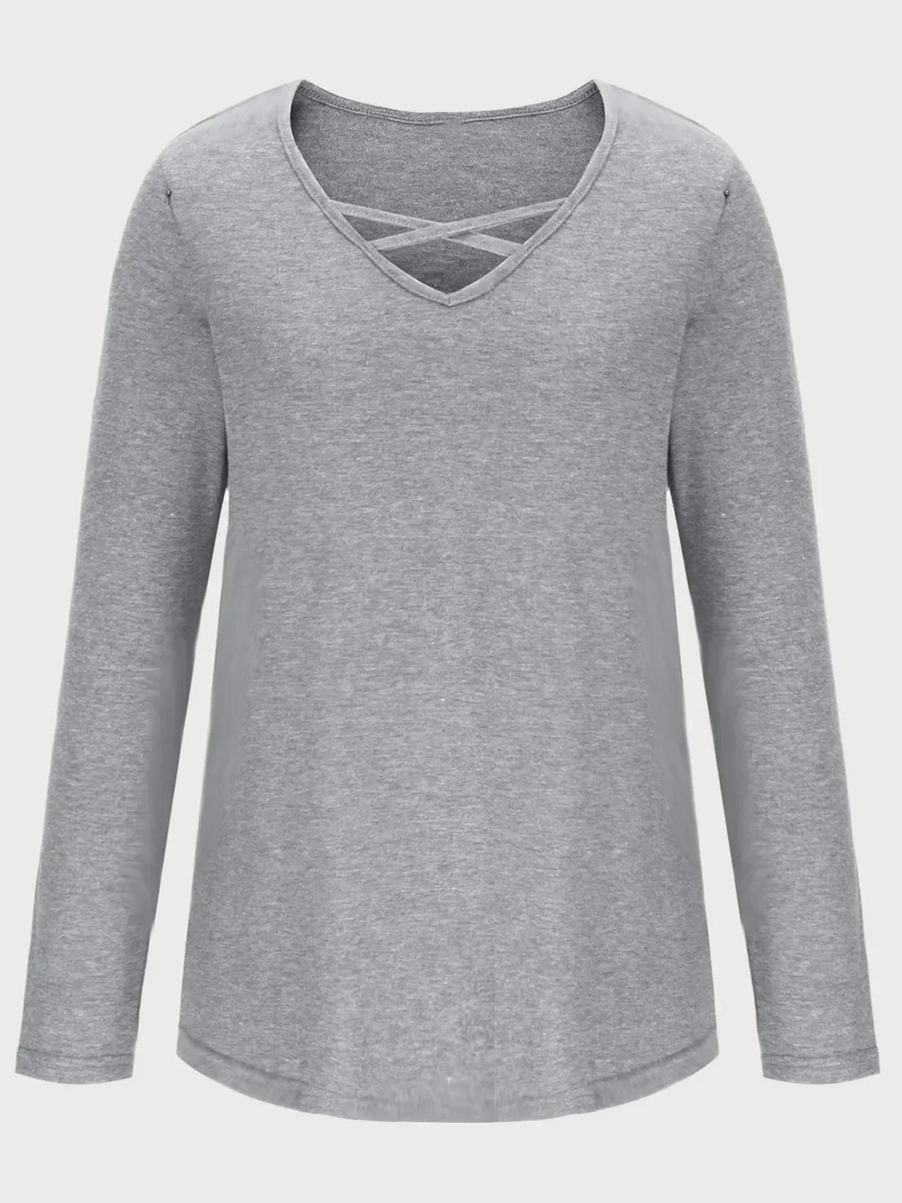 Crisscross V-Neck Long Sleeve T-Shirt - Southern Shores Clothing
