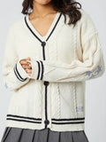 Star Embroidered V-Neck Long Sleeve Cardigan - Southern Shores Clothing