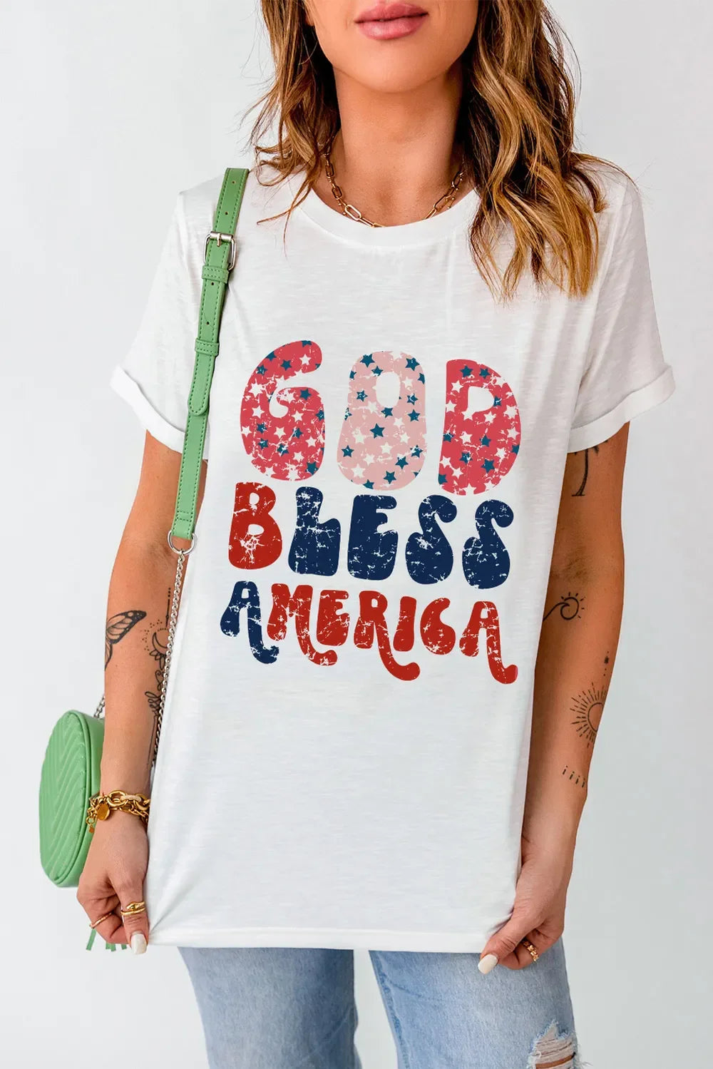 Letter Graphic Round Neck Short Sleeve T Shirt - Southern Shores Clothing