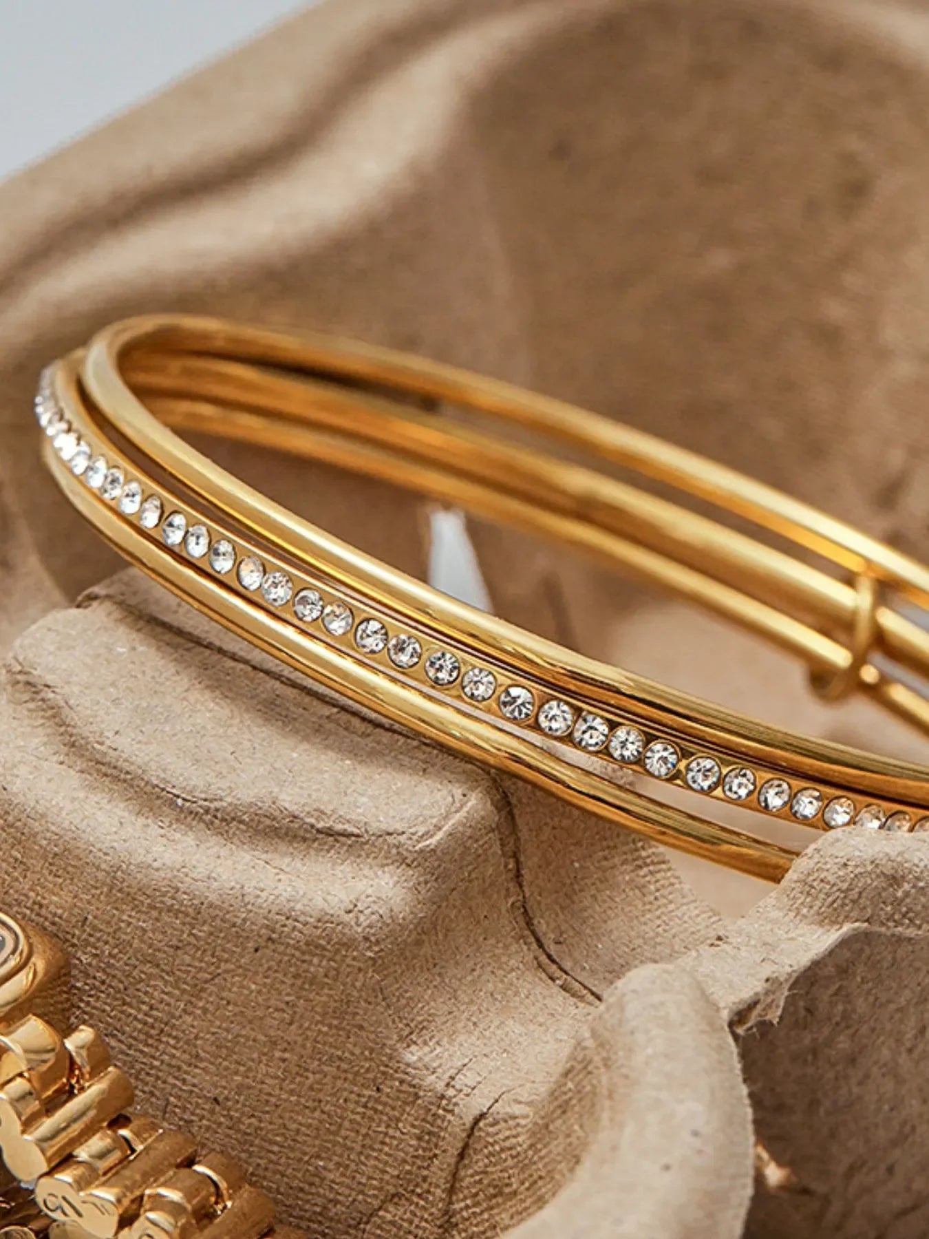18K Gold-Plated Crossover Zircon Bracelet - Southern Shores Clothing